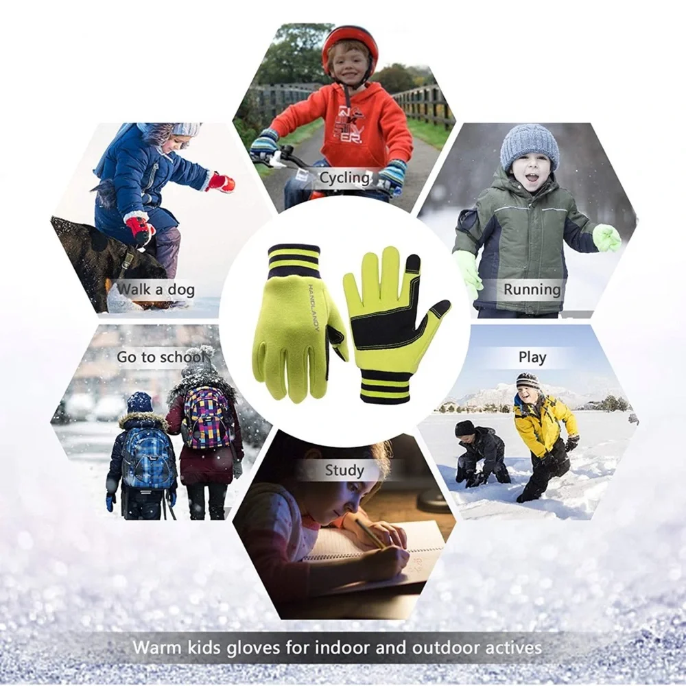 Kids Gloves Winter Touchscreen Cycling Outdoors Sports Gloves with Grip